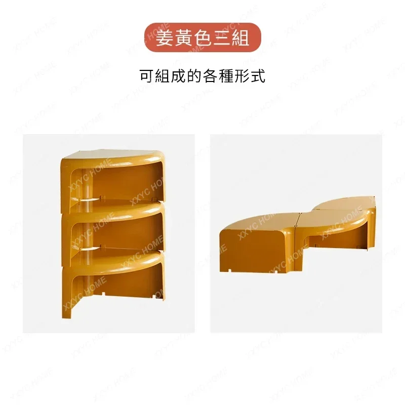 YYVv A Medieval Combined Coffee Table Round Detachable Multi-layer Shelf Small Apartment Coffee Table