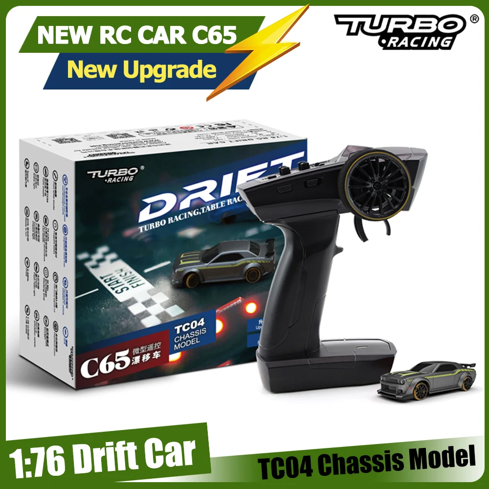 Turbo Racing 1:76 Drift RC Car C65 TC04 Chassis Model Built-in Gyroscope 2.4GHz Remote Control Toys RTR version For Kids /Adults