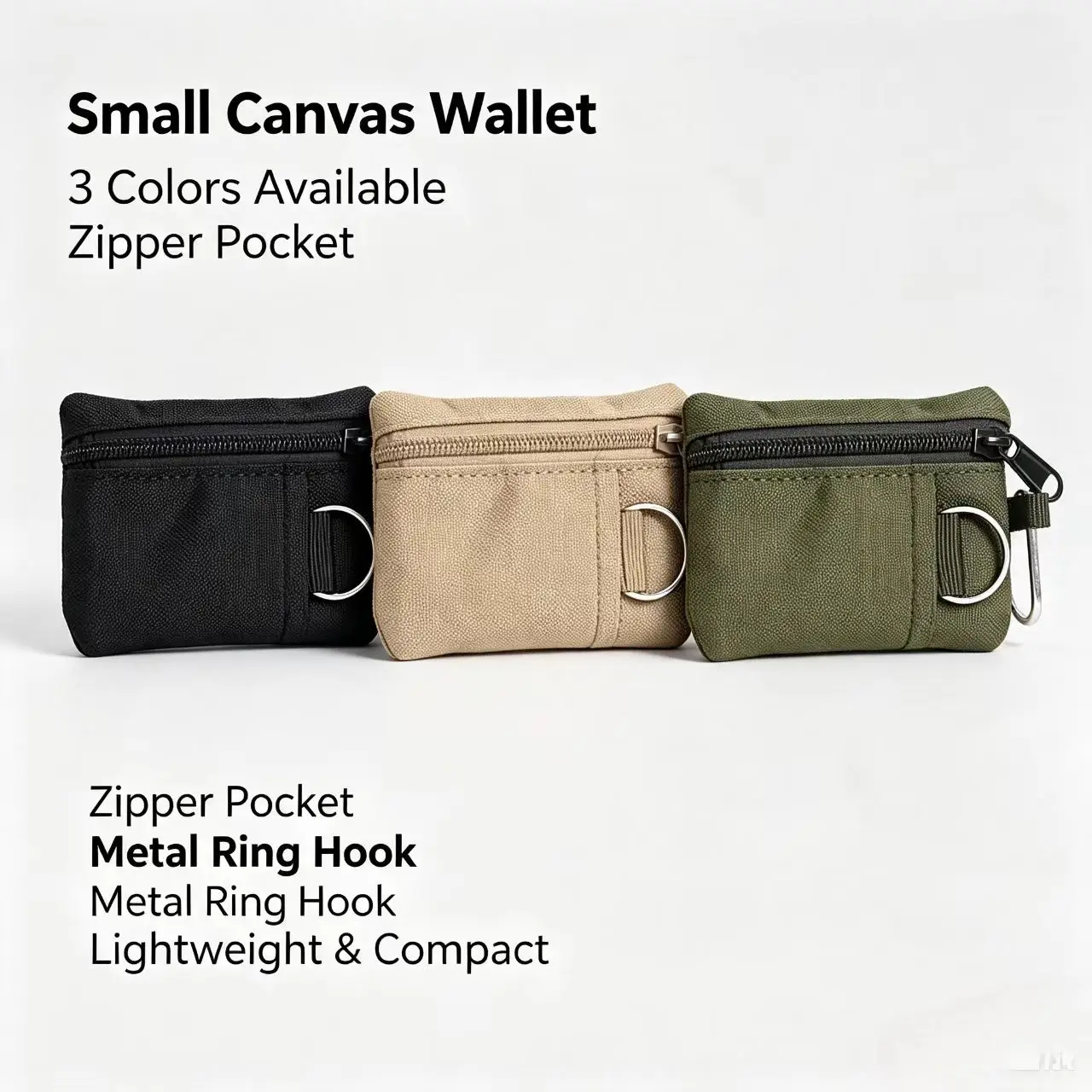 Mini Coin Purse Key Pouch, Casual Style Nylon Zipper Sports Storage Bag, Polyester Material, Small Hanging Card Holder