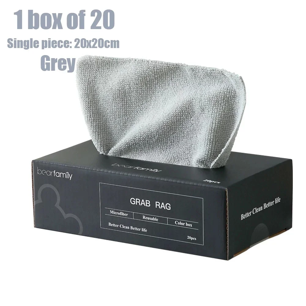 Extractive Type 1 Box of 20 Disposable Rags Kitchen Microfiber Absorbent Oil Lazy Rags Dish Cloth Cleaning Towel Scouring Pad