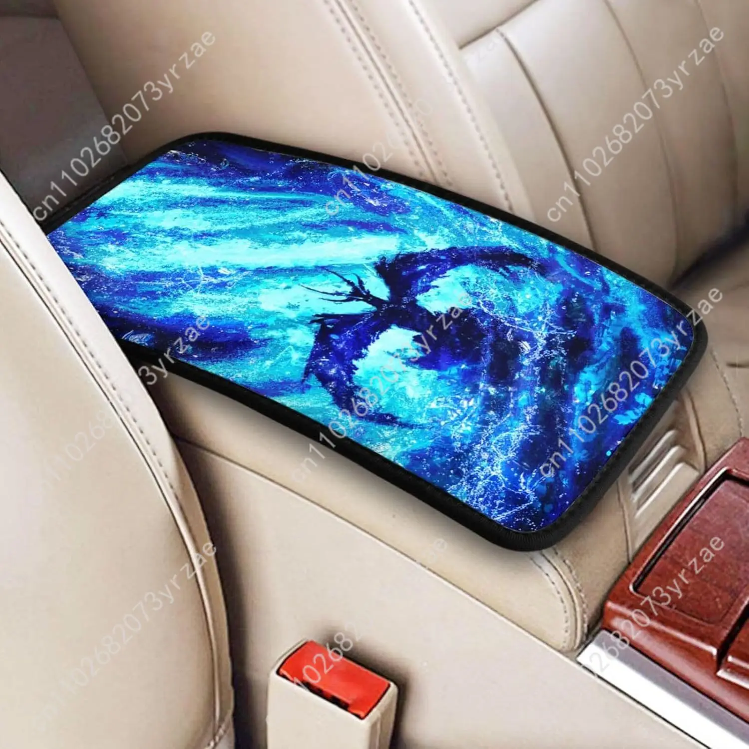 

Cool Blue Dragon Universal Car Armrest Cushion High Quality Non-Slip Car Armrest Cover Elastic Straps Car Interior Accessories