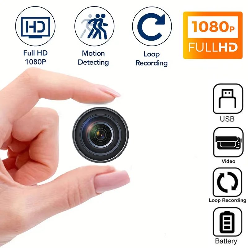 

1080P Video Camera Security Camera with FHD Video, SD Card Storage,Surveillance Camera，Loop recording video，Sports cam ﻿