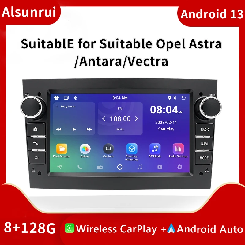 4G Carplay 2 din Android 13 Car Screen For Opel Vectra C Zafira B Corsa D C Astra H G Jvivaro Meriva Multimedia Stereo GPS Radio