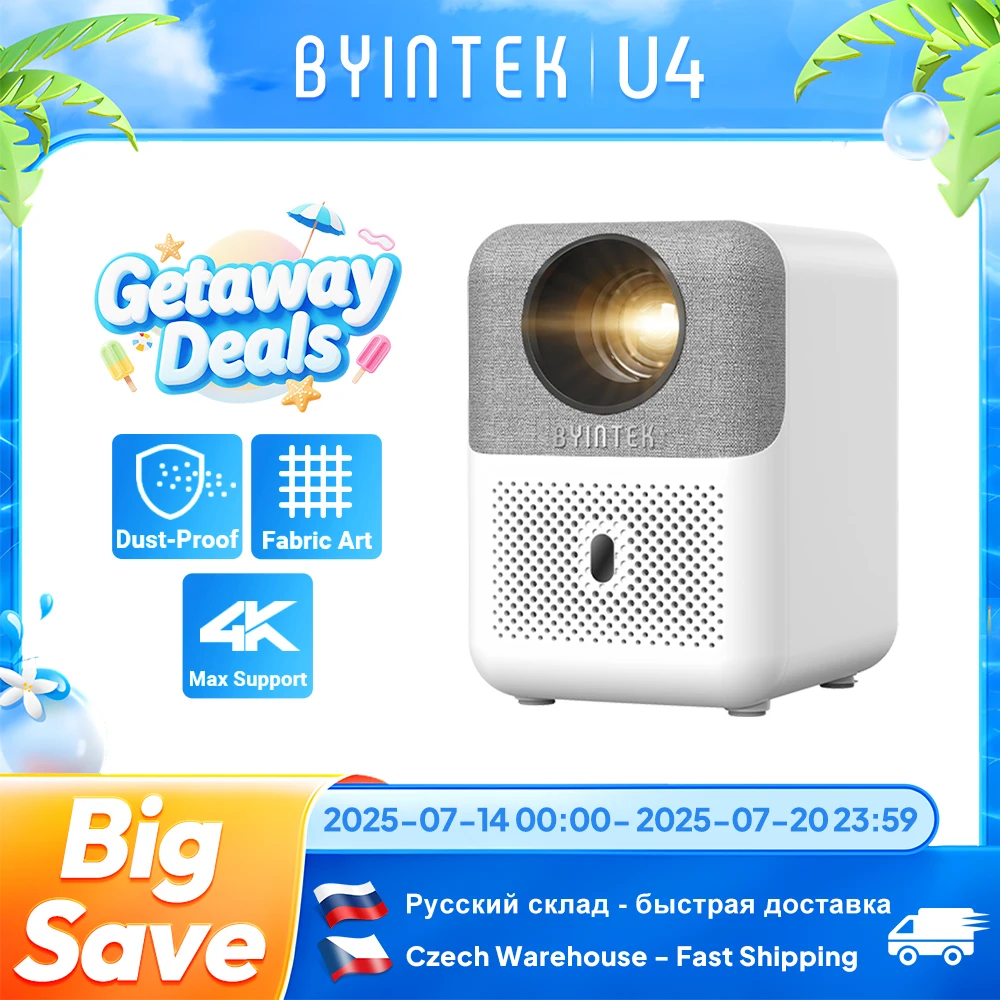 BYINTEK LOVE U4 Smart Mini Home Theater Projector 4K 1080P Video Andro...