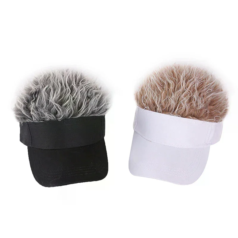 Casual Concise Men Women Sun Shade Adjustable Sun Visor Baseball Cap With Spiky Hairs Wig Spiked Wigs Baseball Hat
