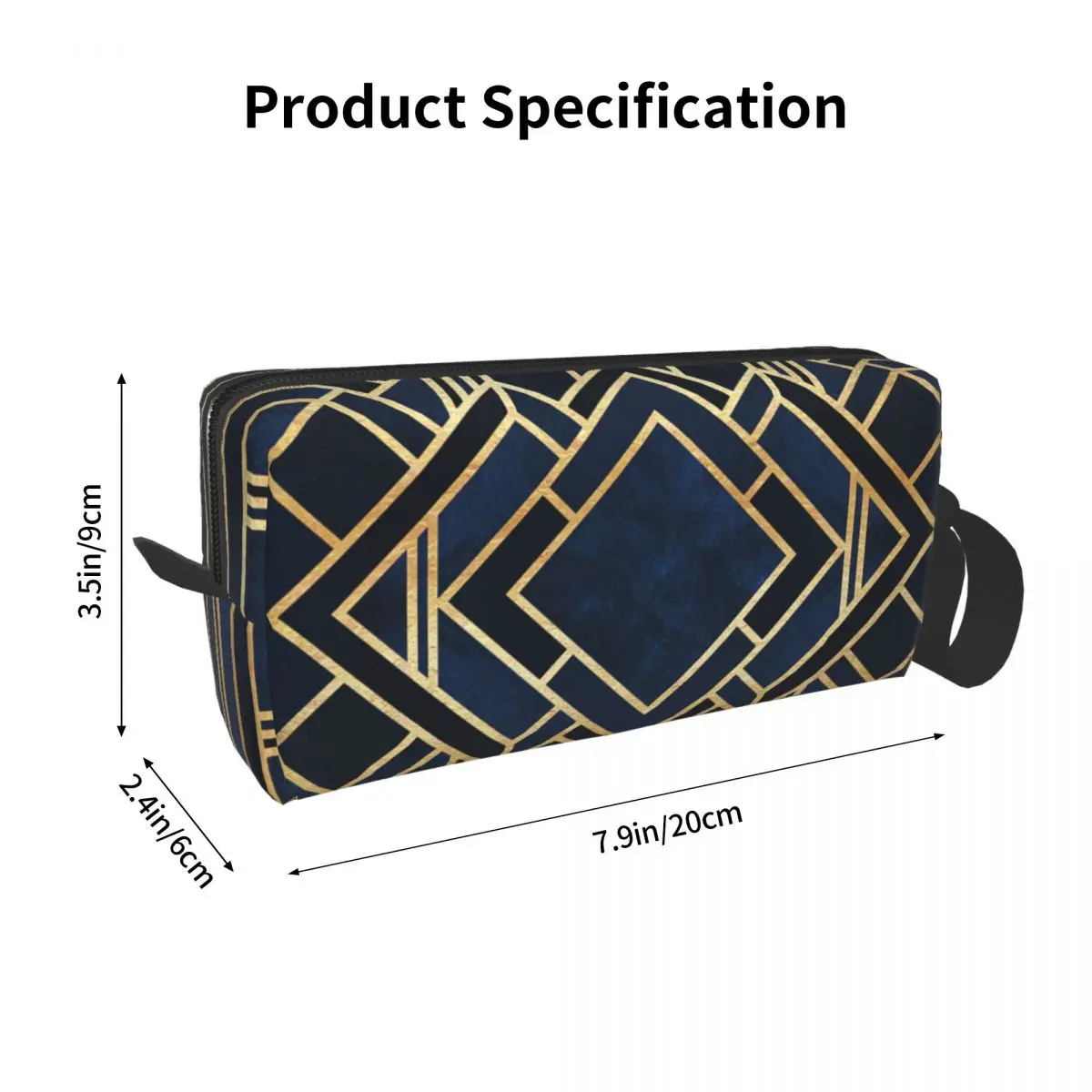 Art Deco blau Gold abstrakte Geometrie Kultur beutel Frauen kosmetische Make-up Veranstalter Damen Schönheit Lagerung Dopp Kit Fall