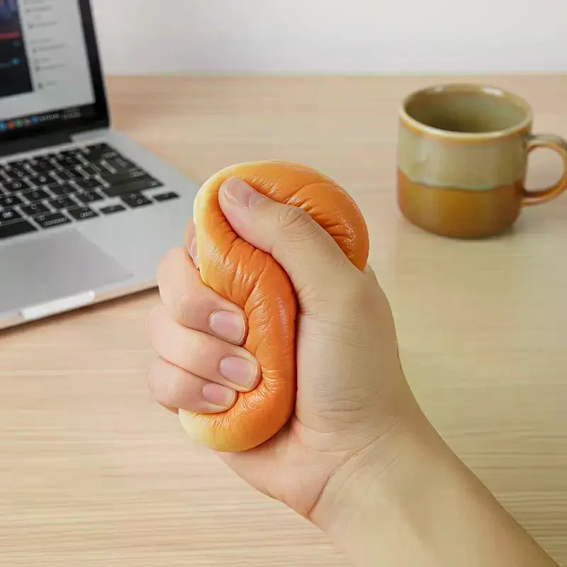 1Pcs Croissant Squeeze Toy Slow Rising Sticky Stress Relief Toy Super Soft Creative Simulation Bread Anti Anxiety Toys