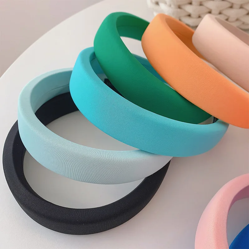 Candy Colors Headbands Blue Orange Black Green White Hairbands for Women Sponge Hair Accessories Girls Fashion Daily Headwear