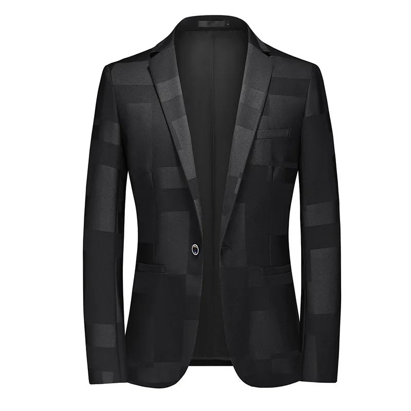 H826 New Men\'s Casual Suit Slim Jacquard Groom Wedding Suit Suit Trend