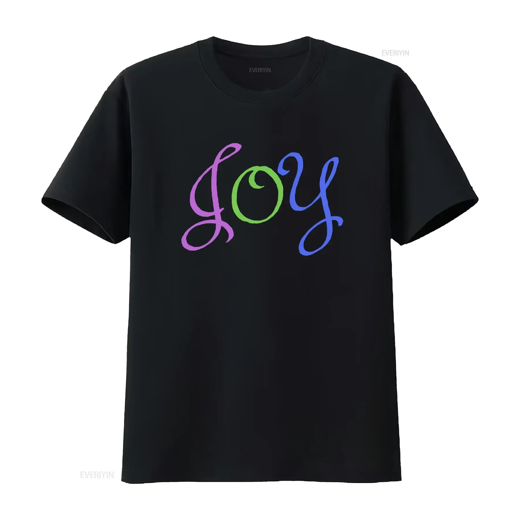 Joy T Shirt Women Motivational Happy Colorful Positive  vintage Washed Comfortable Versatile Unisex Breathable fashion