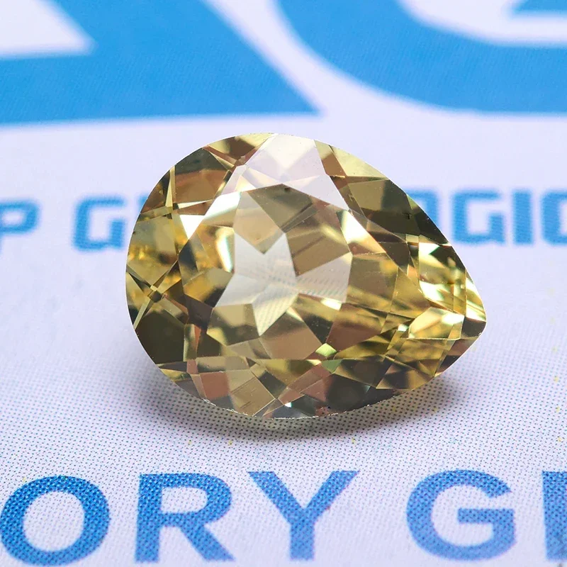 

Lab Grown Sapphire Pear Shaped Canary Yellow VVS1 Charm Diy Advanced Jewelry Making Materials Selectable AGL Certificate