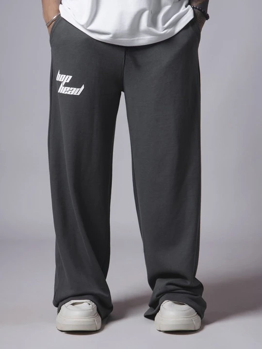 Men Brand Logo Cotton Mid-Rise Track Pants Track Pants Pant Flame Fire Graphic Gothic Letter Joggers Freedom Slogan