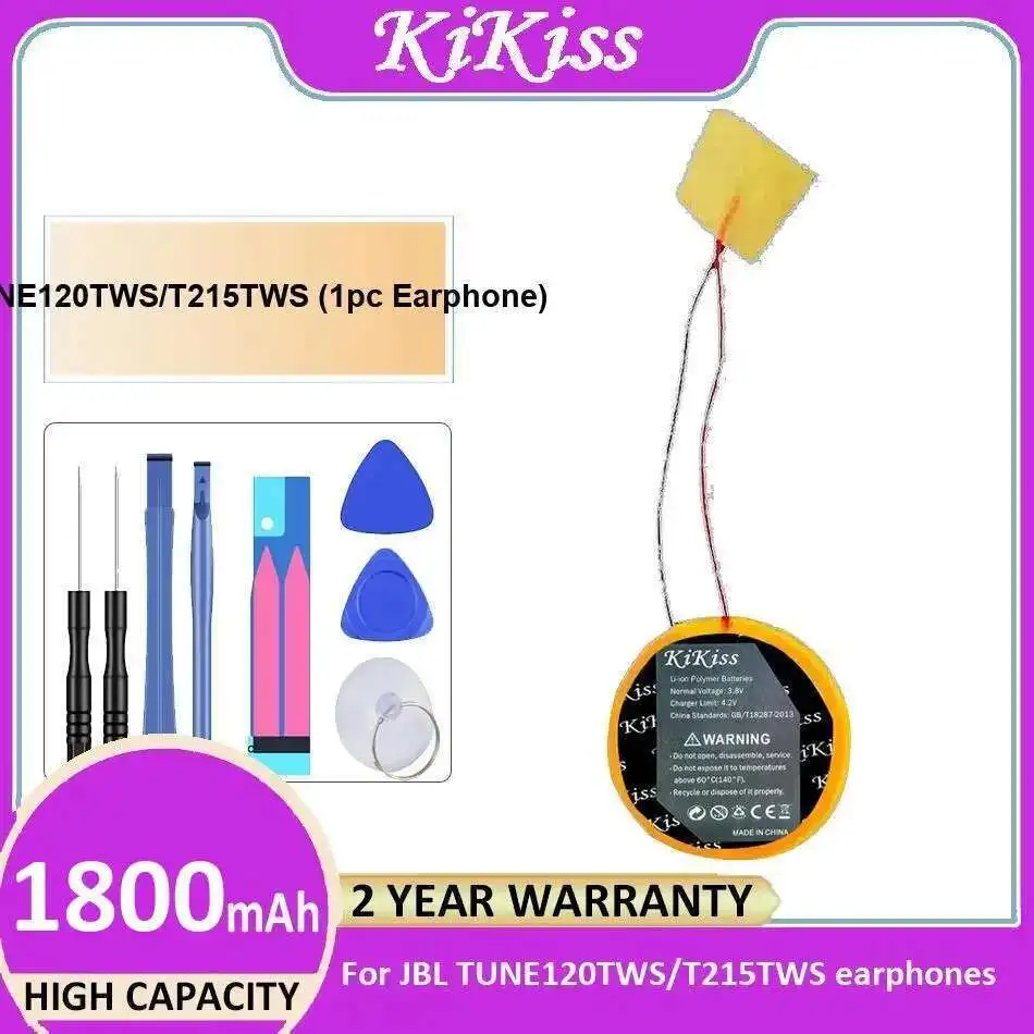 

True Wireless Bluetooth Headphones Battery 1800Mah For Jbl TUNE120TWS T215TWS Earphones 1Pc Earphone