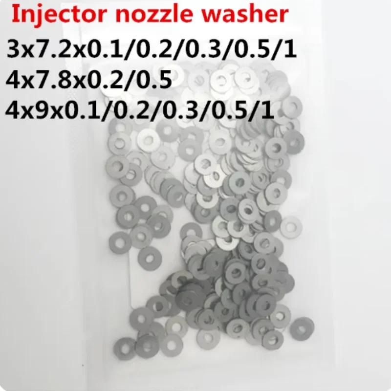 100PCS 3x7.2x0.1-1mm Diesel Common Rail Injector Pressure Adjusting Washer Gaskets for Cummins STR AOWEI