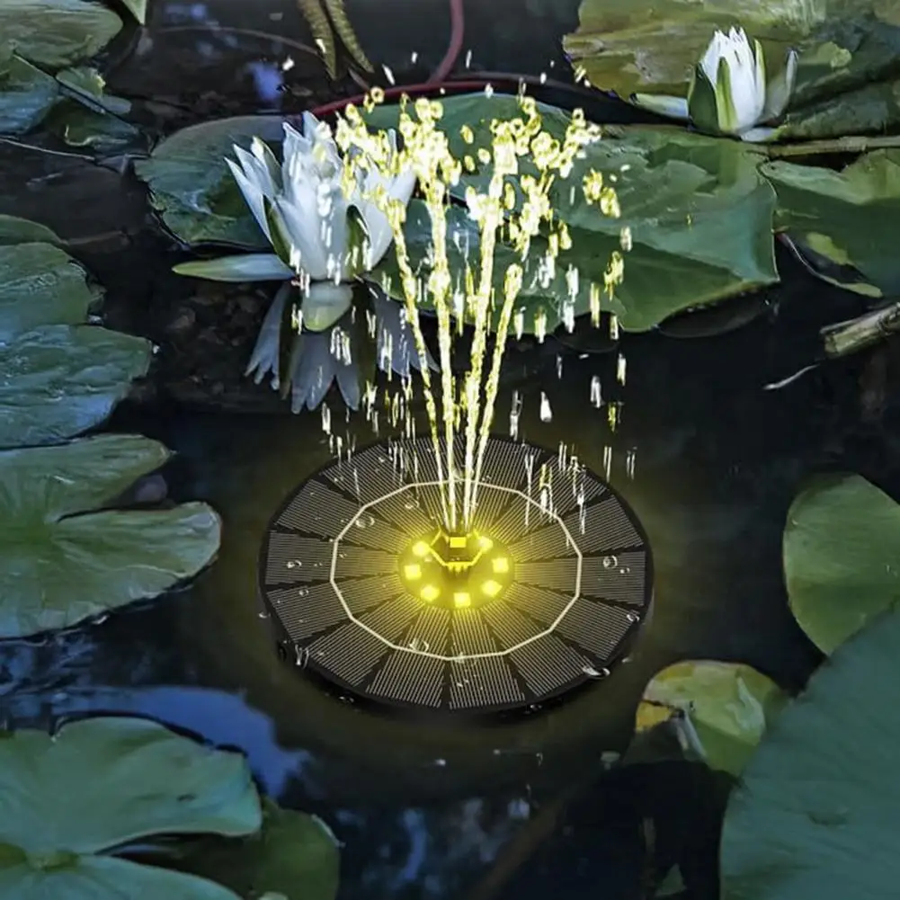 1 Set 3.5W Solar Fountain Solar Powered Bird Bath Fountain Decorative Solar Fountain with Colorful LED Lights for Garden Decor P
