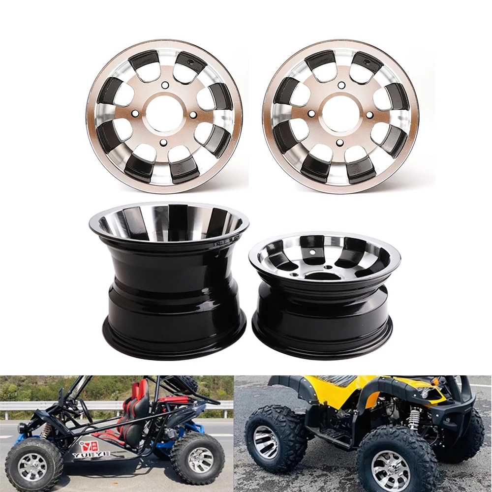 

4Pc 10 inch Front & Rear Aluminum Wheel Hub Rims For 150cc 200cc 250cc ATV Go Kart Buggy Golf Cart Quad Bike Replacement Parts