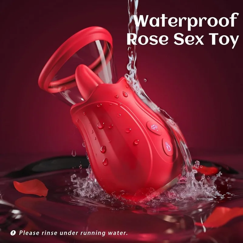 Rose tongue licking breast pump couple sex massage vibrating Mimi G-spot honey bean massager view 3