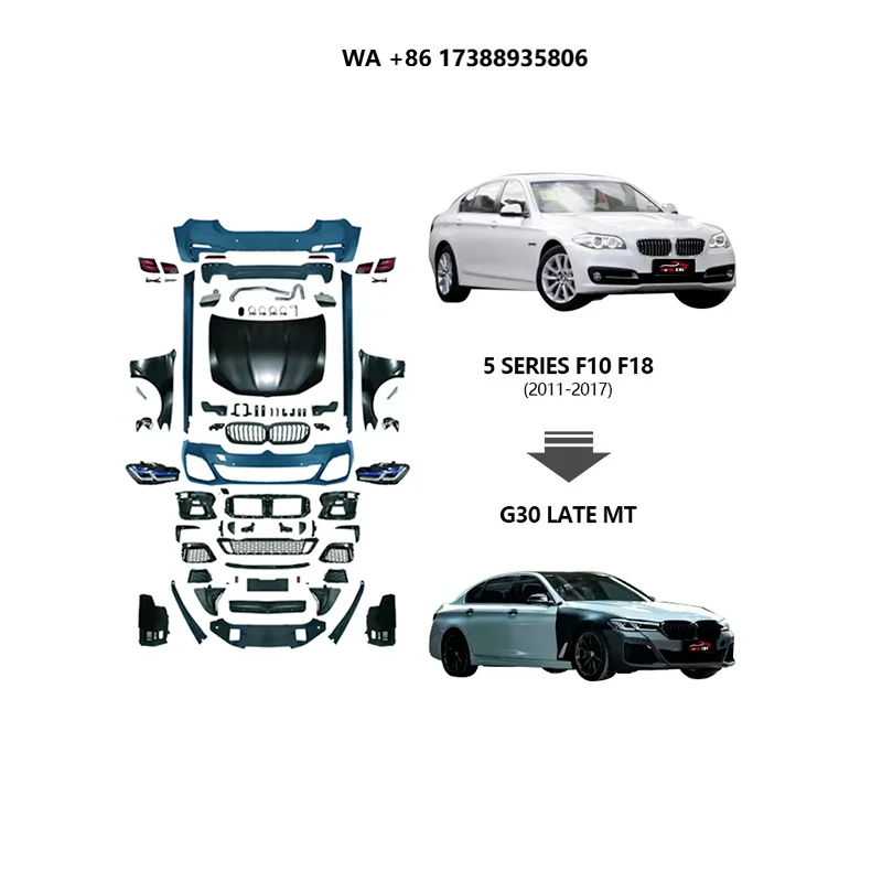 New Arrival for Conversion Kit F10 F18 5 Series Facelift to G30 MT Bodykit with High Quality LED Headlight Auto Parts
