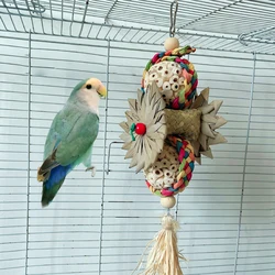 Parrot Toys Bird Chewing Foraging Toys With Single Plant Stems And Roots Cage Accessories Teeth Grinding Puzzle Chewing Toys