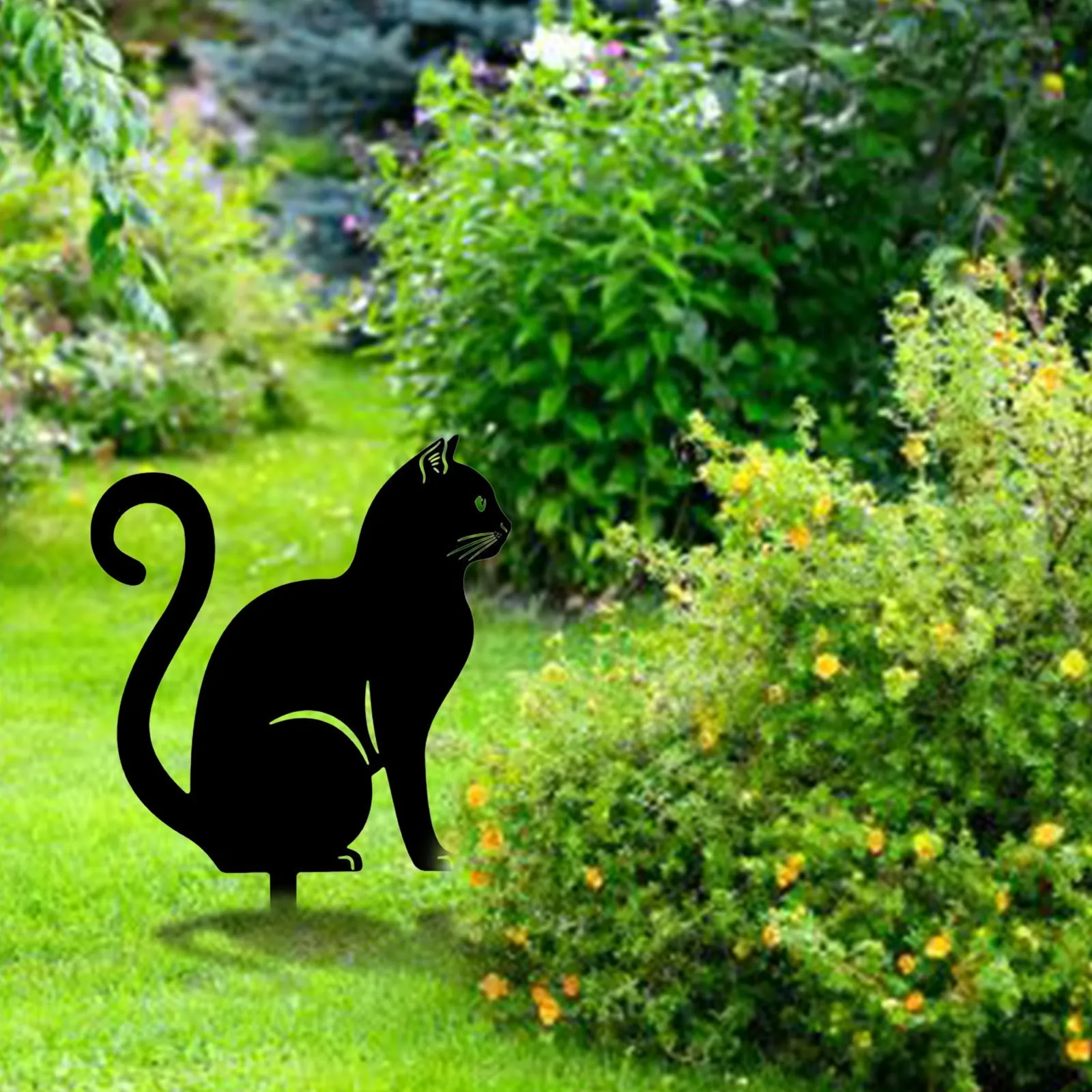 

Cat Piles Garden Statues Decoration MetalCat Silhouettes Waterproof Weatherproof Cat Yard Art for Courtyards Backyards Lawns