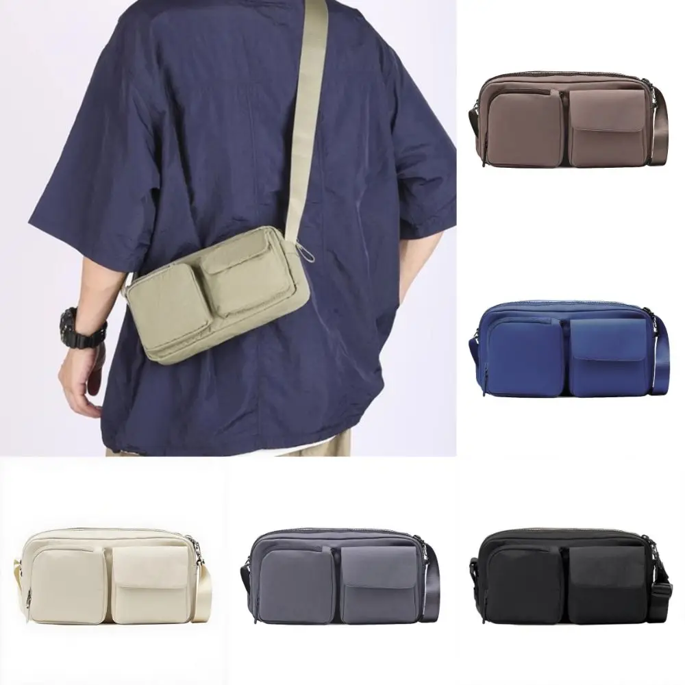 حقيبة كتف جديدة خفيفة الوزن للرجال للجنسين بحزام قابل للتعديل حقيبة كروس بدون استخدام اليدين متعددة الجيوب حقيبة سفر للاستخدام اليومي