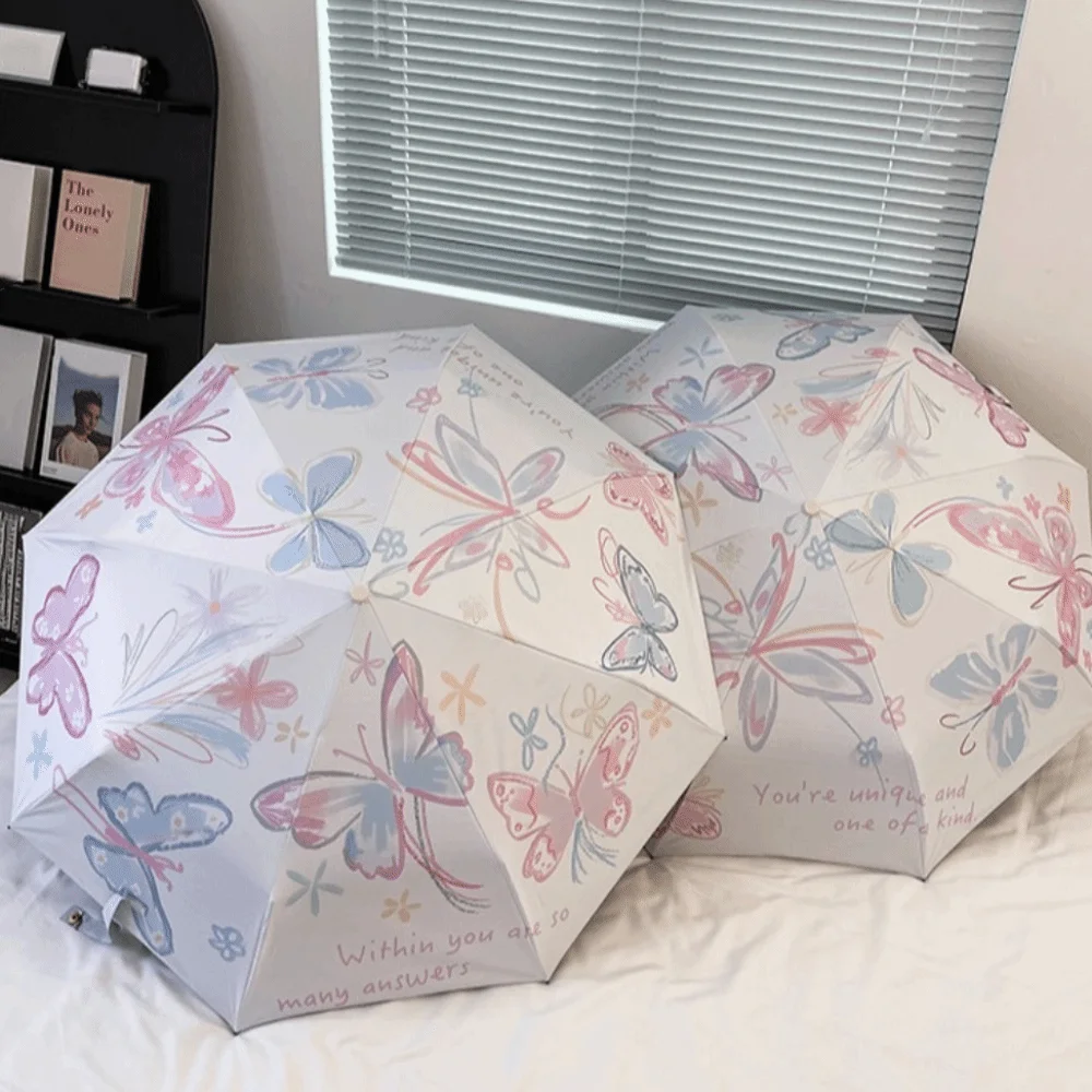 

UV Protection Butterfly Automatic Umbrella Sunscreen Rainproof Butterfly Rain Umbrella Portable Windproof Folding Sun Umbrella