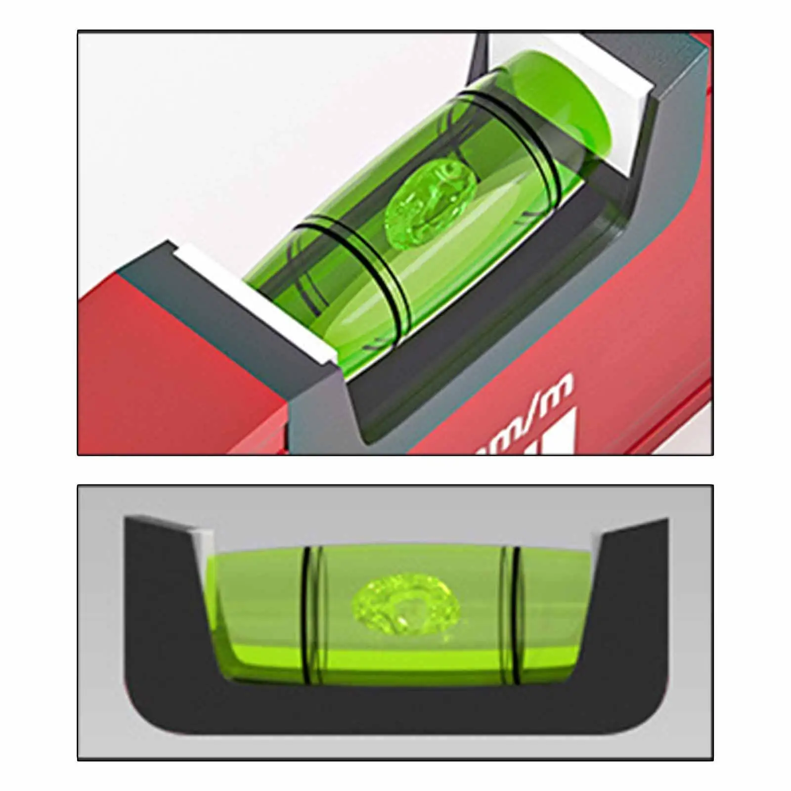 Aluminum Torpedo Level with 5 Bubble Vials Precision Spirit Level for Tile Brick Floor Alignment Work