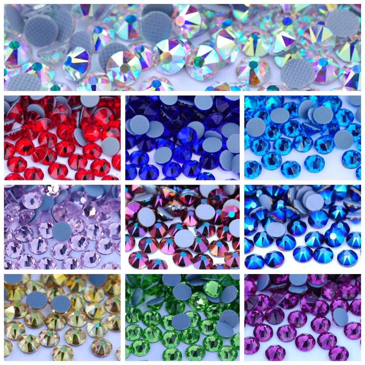 

Pubrilex 2088Hf 8Big 8Small 16Cut Hotfix Crystal Boutique Crystal Diy Strong Glue Iron On Rhinestones For Clothing
