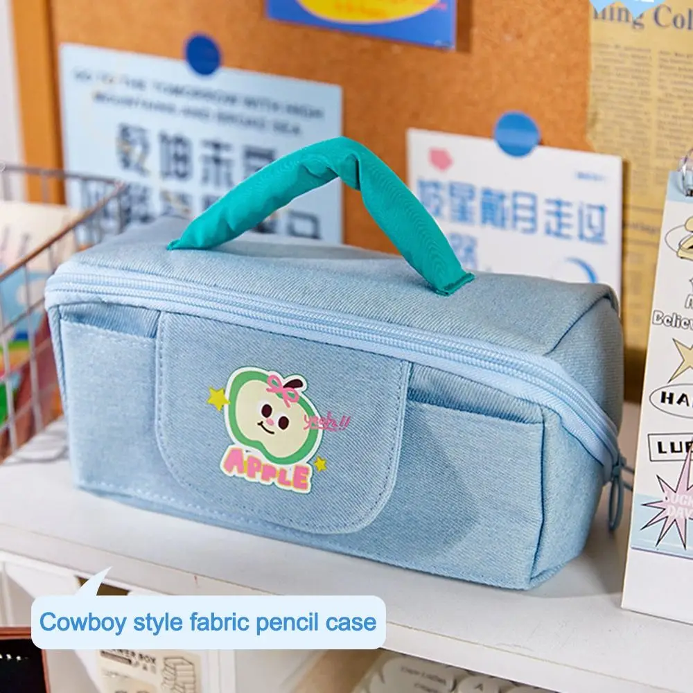 

Прочный пенал большой емкости с ручкой, портативная косметичка, сумка для хранения, школьные принадлежности