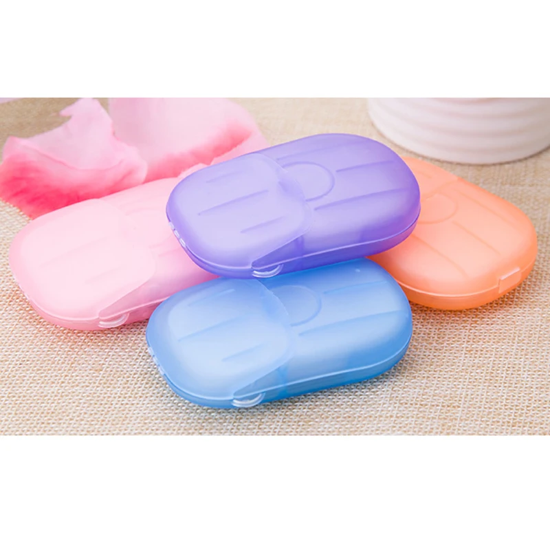 20Pcs/Box Soap Paper Portable Travel Washing Hand Bath Multifunctional Sliced Cleaning Boxed Mini Soap