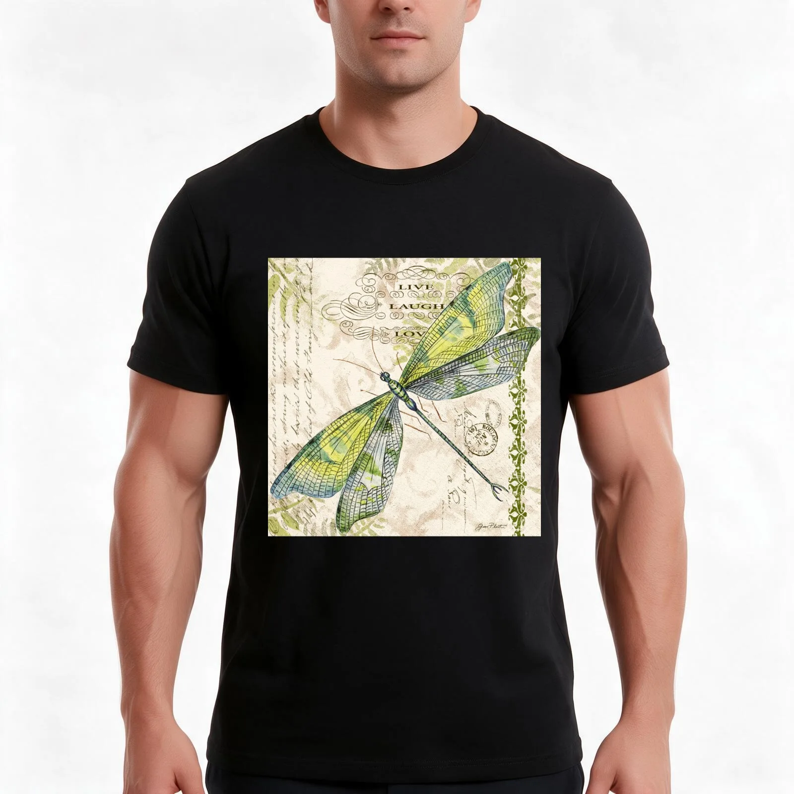 Dragonfly Daydreams-JP3432 T-Shirt Summer Casual Cotton Tee Oversized Streetwear Tops Vintage Graphic Print Unisex Men Women