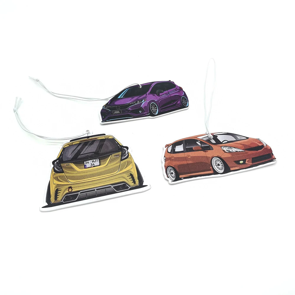 New Car Air Freshener Hanging Auto Rearview Mirror Perfume Pendant Solid Paper For Honda Fit GK5 Fragrant Piece JDM Accessories