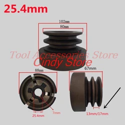 Double Groove Belt Clutch fits for GX390/GX420/188F/190F Engine with 25.4mm shaft output used for water pump/cutter（Flat key）