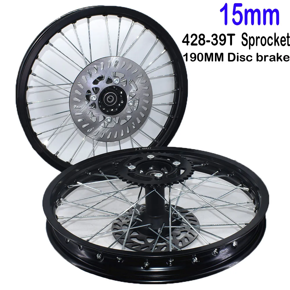 1.60-17 inch Front Rear Rims Aluminum Alloy Wheel with sprocket disc brake For KLX CRF   Kayo BSE Dirt Pit Bike Motorcycle