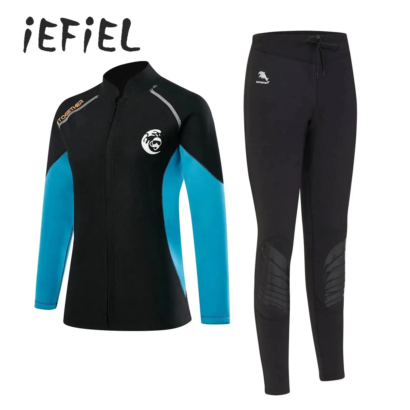 

Женский неопреновый гидрокостюм 2 мм с длинным рукавом на молнии для подводного плавания, сохраняющий тепло, гидрокостюм, куртка, верхние брюки, каяк, серфинг, подводное плавание, костюм для дайвинга