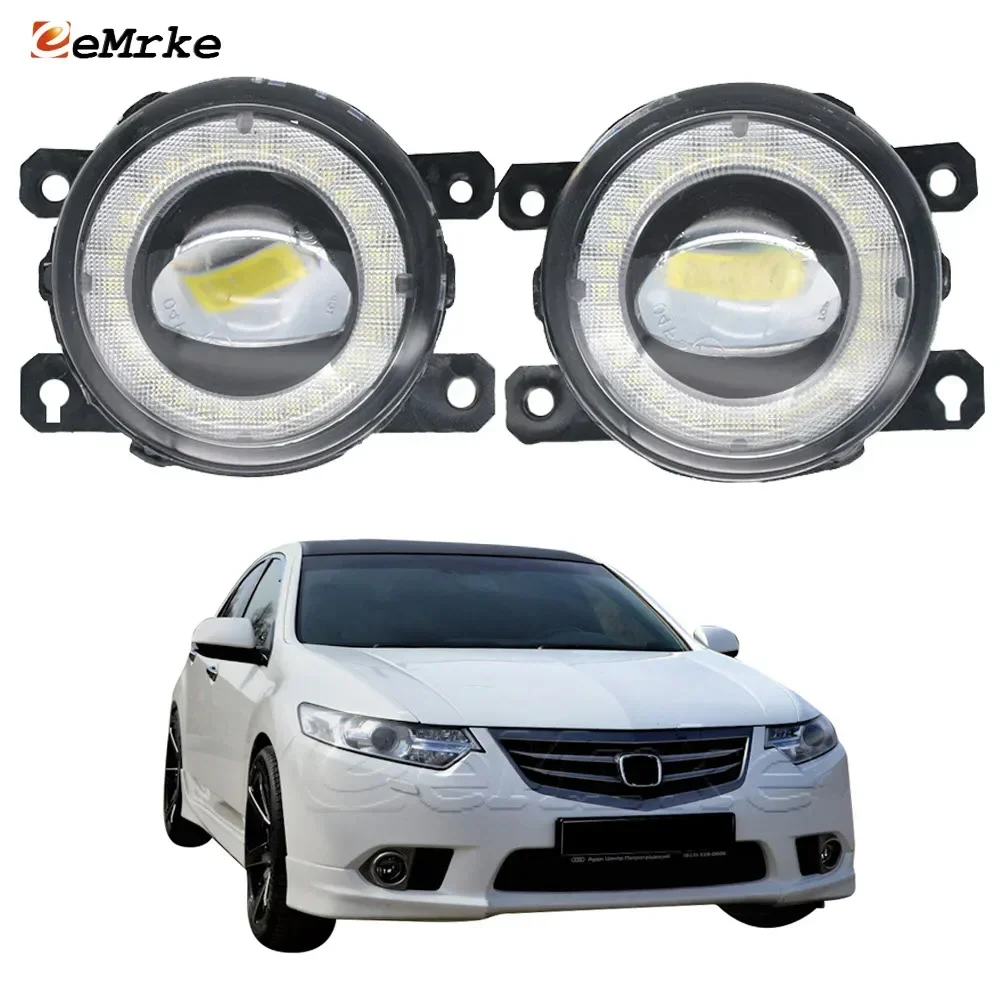 

2 Pieces Car Lens LED Fog Lights Assembly Angel Eye DRL Daytime Runinng Light Lamp for Honda Accord VIII CU Acura TSX 2011-2014