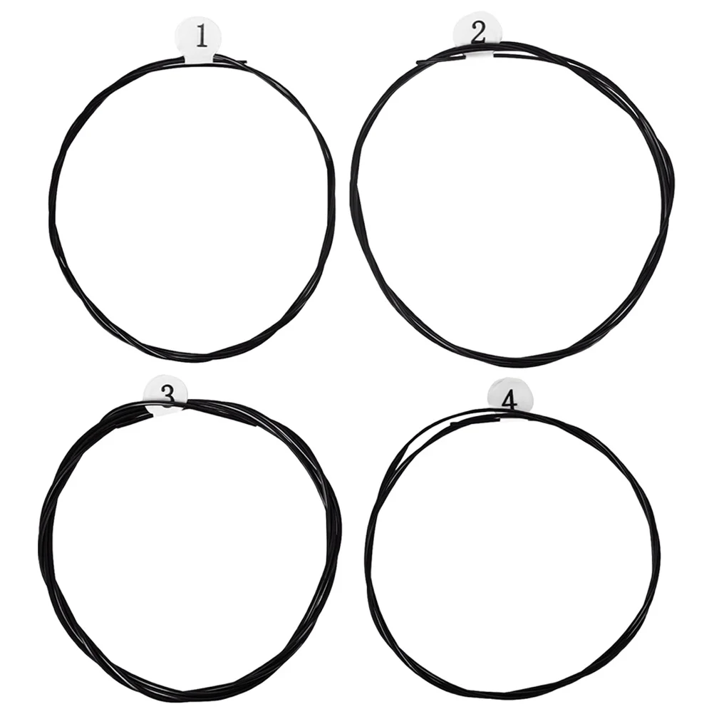

4Pcs Nylon Ukulele Strings Clear Tone Long Sustain Balanced Tension Cost-Effective Replacement for Ukulele String Repair Use