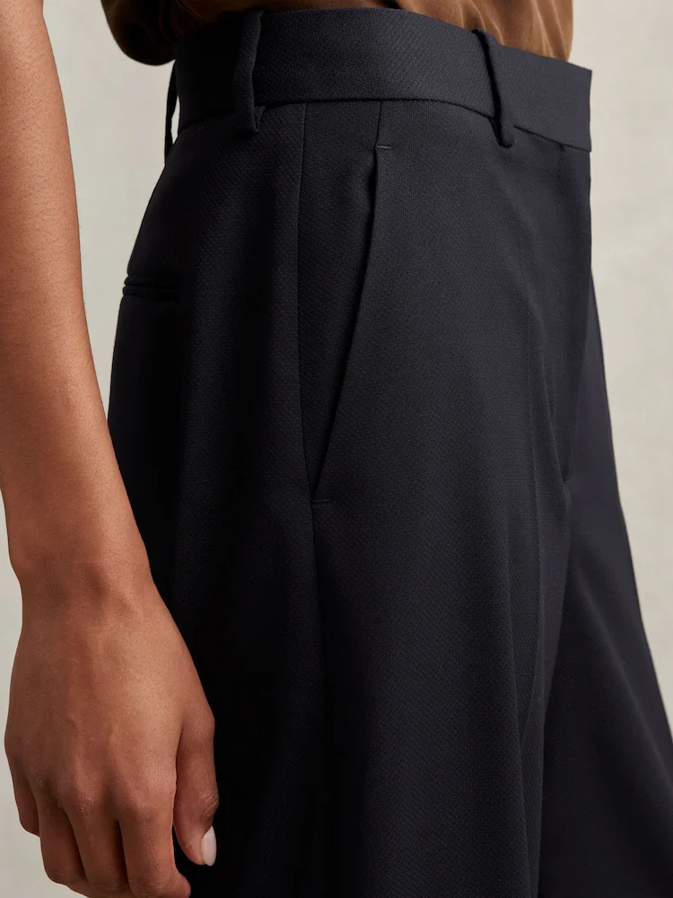 Klein pak van wolmix met wijde pijpen, 2-delig pak voor dames, casual kantooroutfits, elegante broekpakset, aanpassen