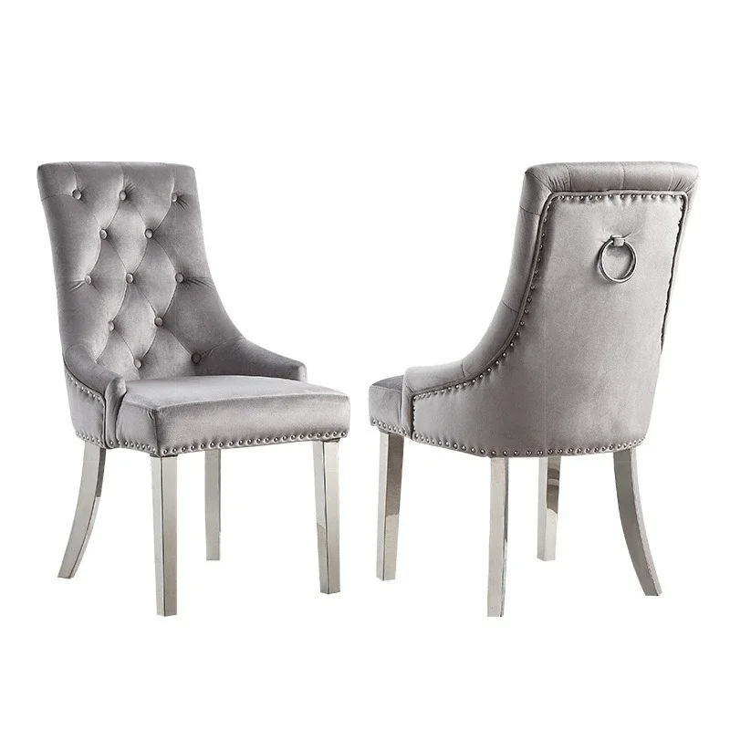 

Italian light luxury stainless steel gold-plated dining chair for home simple modern dining room back dining chair