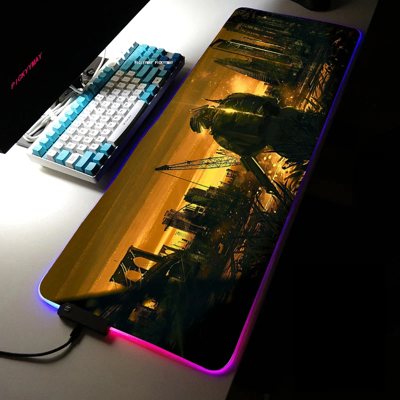 

Game Mousepad RGB Mechanical Warfare LED Gaming Gamer Accessories Computer Keyboard Carpet Pad PC Notebook Pad Gamer Desk Mat