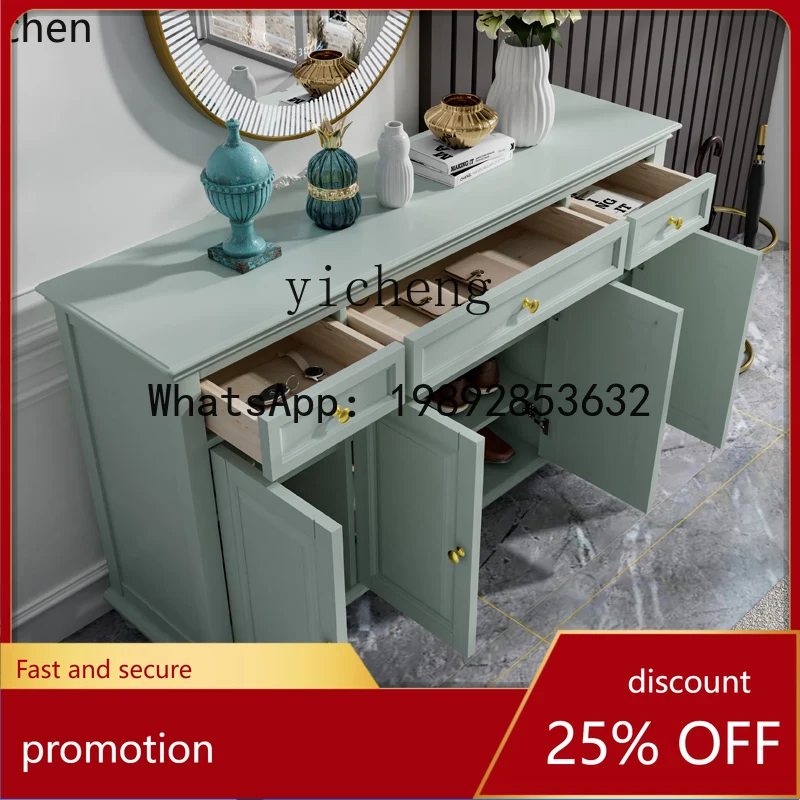 

HT wood shoe cabinet marble entrance cabinet living room storage modern simple partition cabinet French light luxury