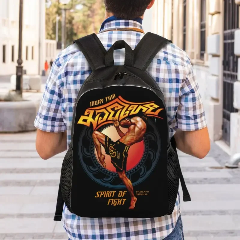 Customized Muay Thai Travel Backpack  School Computer Bookbag Thailand kickboxing Spirit of Fight College Student Daypack Bags