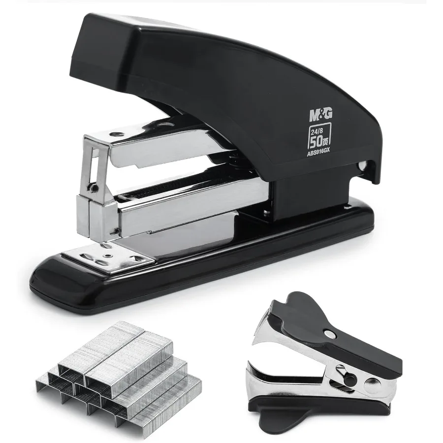 Effortless Stapler for Desk 50 Sheet Capacity Heavy Duty Desktop Stapler with 1000 Staples and Staple Remover One Finger Touch