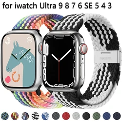 Nylon Braided Solo Loop Strap for Apple Watch Band 49mm 45mm 44mm 40mm 42mm Bracelet IWatch Ultra 2 Series 9 8 7 6 SE 5 4 3 41mm