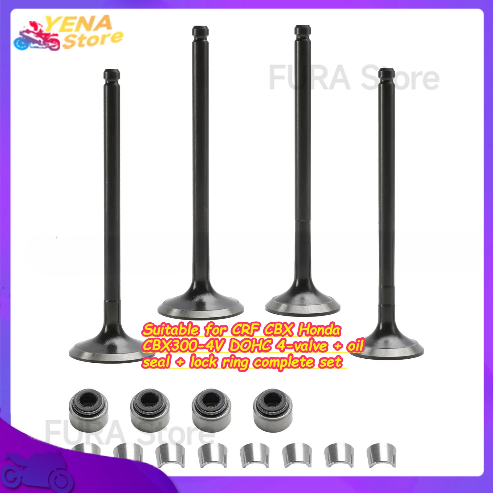 

Подходит для впускных и выпускных стержней клапанов и сальников клапанов двигателя Honda CBX300-4V DOHC CRF CBX.