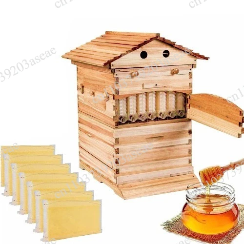 Export beehives Full boiled wax Self-flowing bee box Independent packaging Nest foundation machinery and equipment