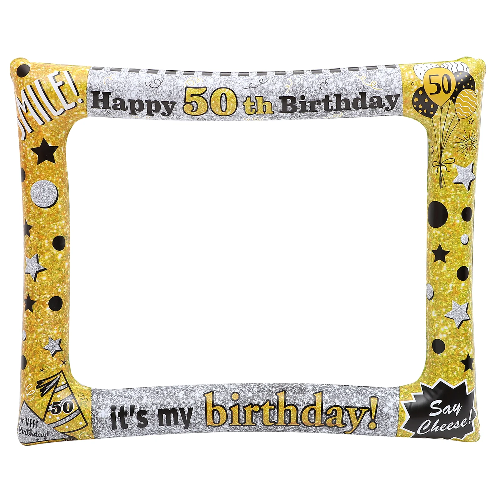 Birthday Inflatable Photo Frame Party Prop Selfie Balloons Props Cake for