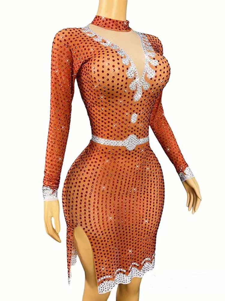 Robe fendue élastique, estampage à chaud, haute qualité, nouvelle mode, vêtements personnalisés pour femmes, 2025