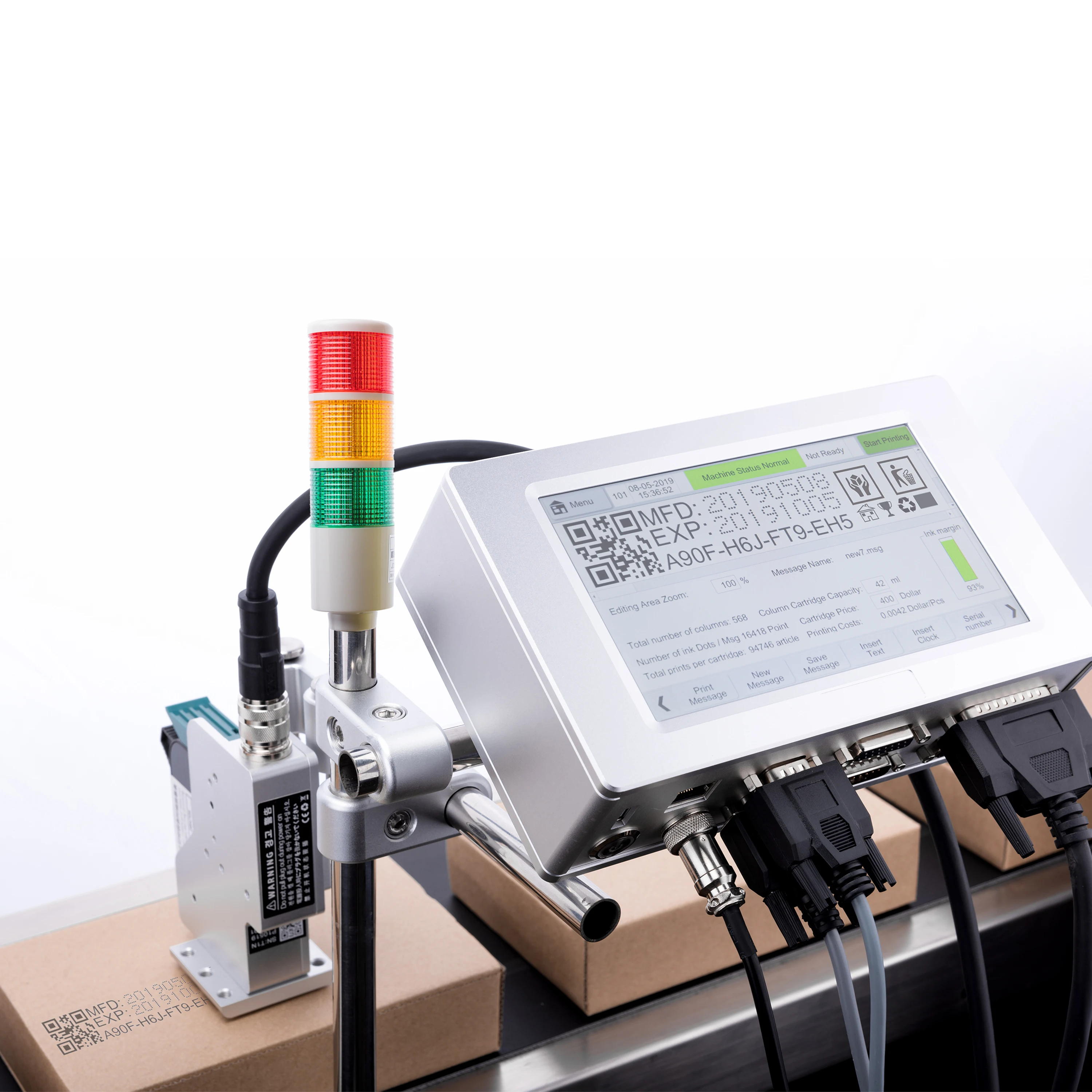 DOCOD T210S Online Inkjet Printer ( with One Head, Encrypted Version) Thermal Inkjet Printer TIJ Coding Machine TIJ  Printer