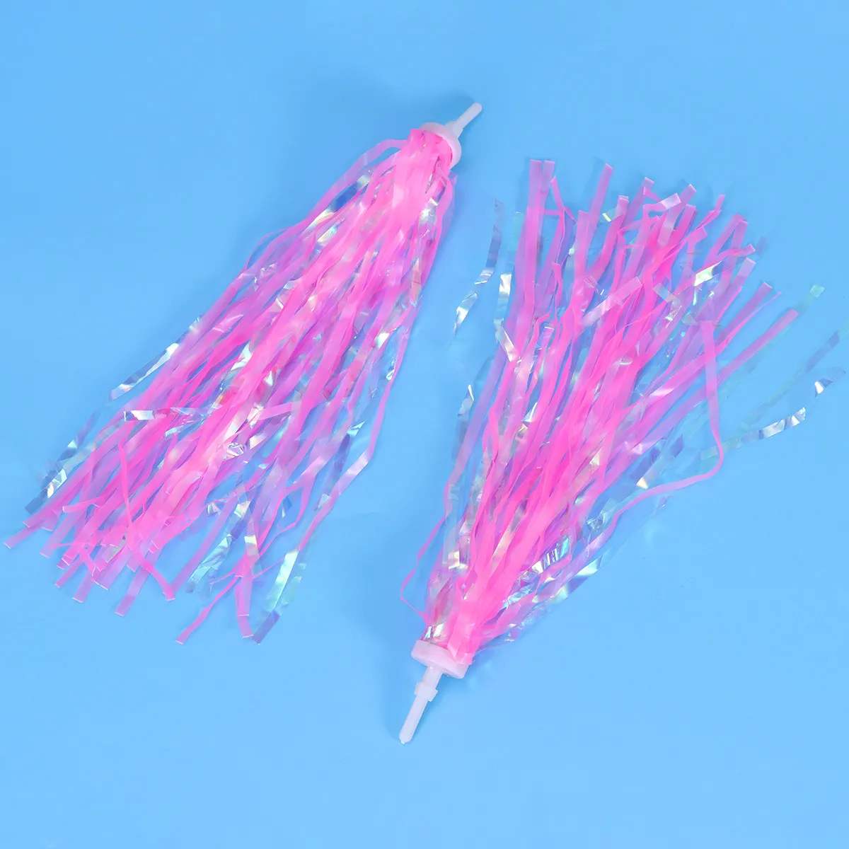 

Пара блестящих розовых лент для руля велосипеда с кисточками, украшение для детских велосипедов, самокатов, трехколесных велосипедов